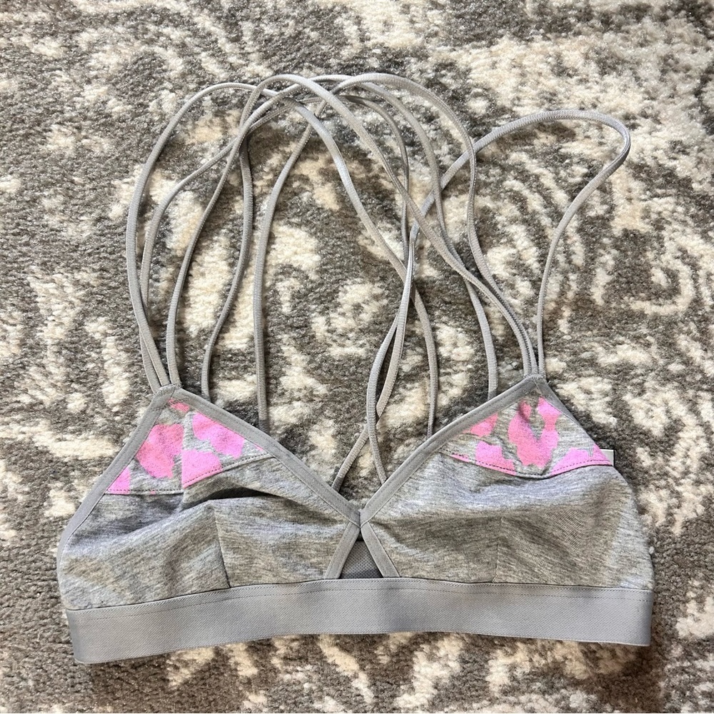 Victoria's Secret Strappy Grey and Pink Bra XS